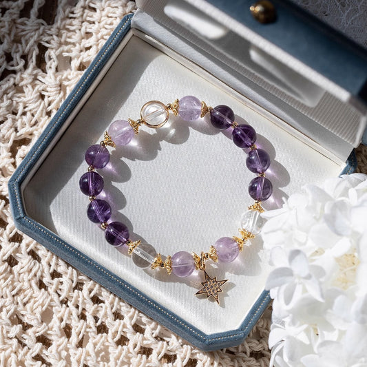 Amethyst, amethyst bracelet, crystal bracelet, women's high-end sense, niche gift for friends